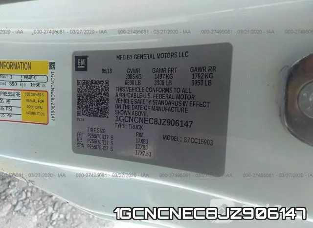 1GCNCNEC8JZ906147 фото 10