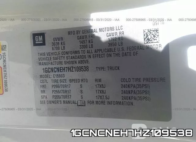 1GCNCNEH7HZ109538 фото 10