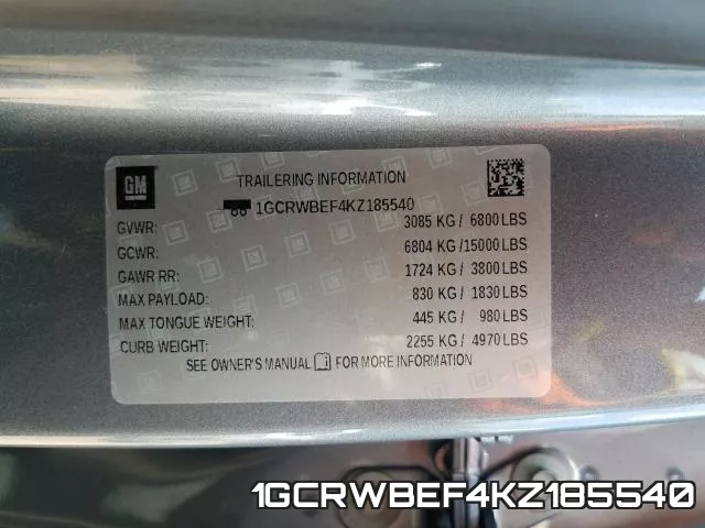 1GCRWBEF4KZ185540 фото 2
