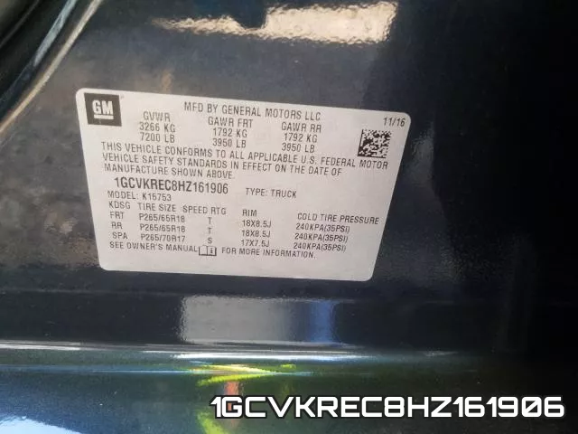 1GCVKREC8HZ161906 фото 2