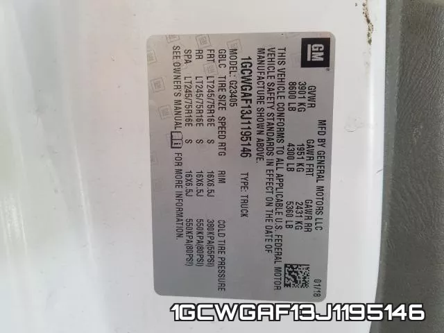 1GCWGAF13J1195146 фото 2