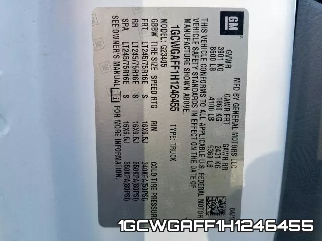 1GCWGAFF1H1246455 фото 2