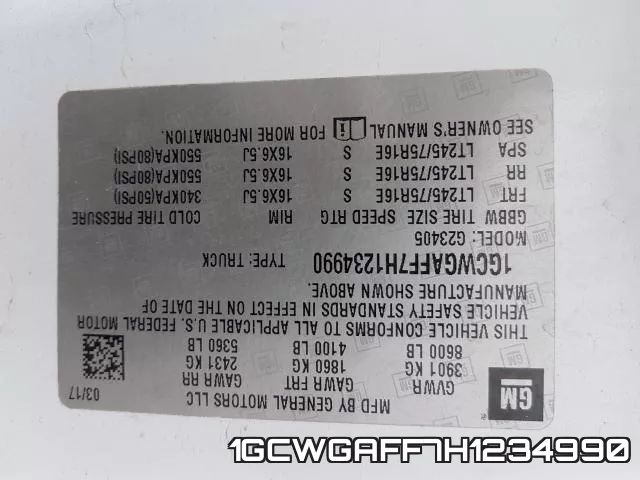 1GCWGAFF7H1234990 фото 2