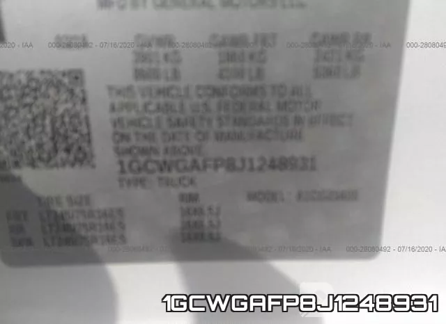 1GCWGAFP8J1248931 фото 10