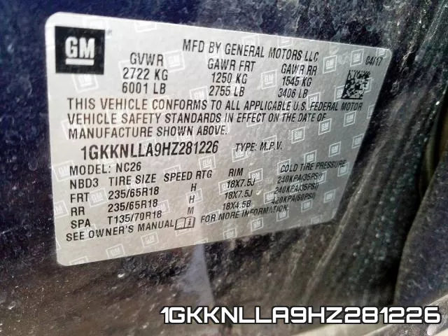 1GKKNLLA9HZ281226 фото 2