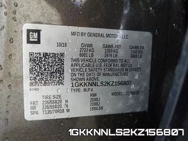 1GKKNNLS2KZ156807 фото 2