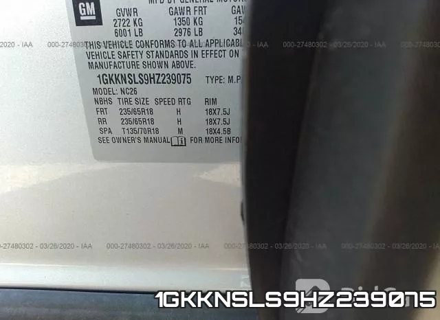 1GKKNSLS9HZ239075 фото 10