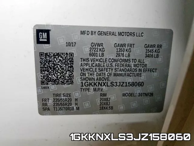 1GKKNXLS3JZ158060 фото 2