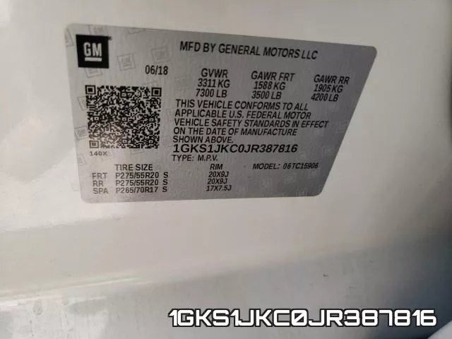 1GKS1JKC0JR387816 фото 2