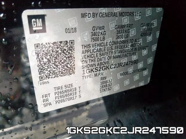 1GKS2GKC2JR247590 фото 2