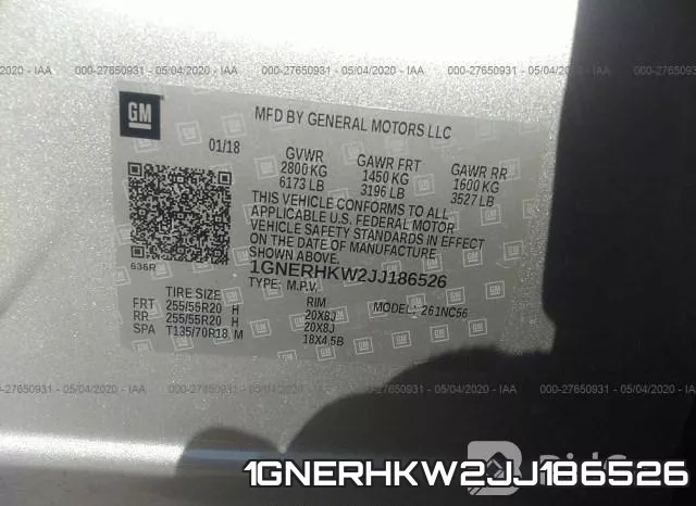 1GNERHKW2JJ186526 фото 10