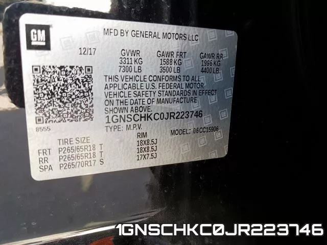 1GNSCHKC0JR223746 фото 2