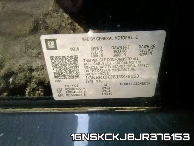 1GNSKCKJ8JR376153 фото 2