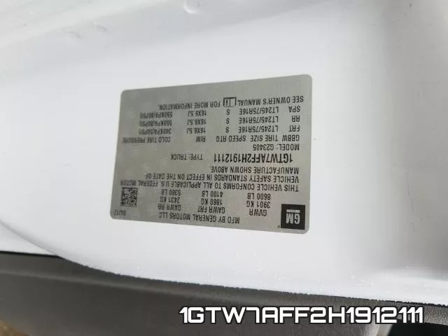 1GTW7AFF2H1912111 фото 2