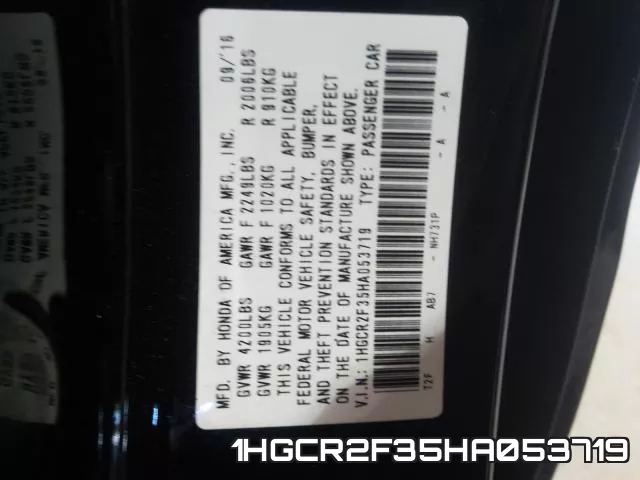 1HGCR2F35HA053719 фото 2