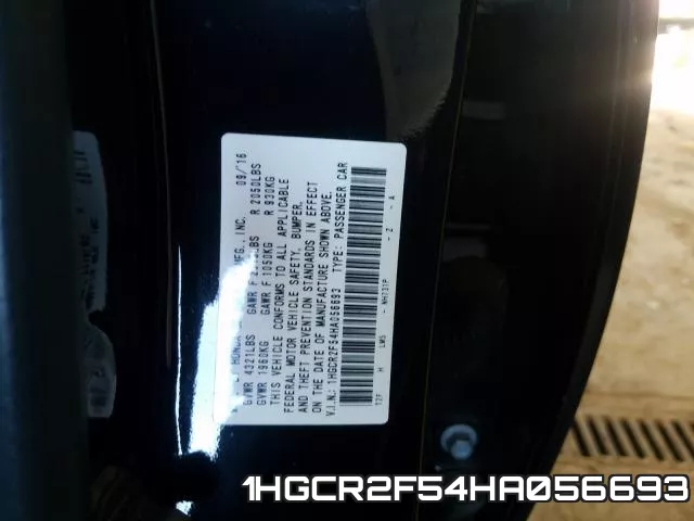 1HGCR2F54HA056693 фото 2