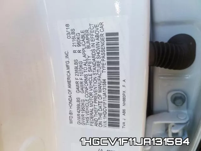 1HGCV1F11JA131584 фото 2