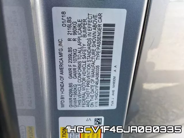 1HGCV1F46JA080335 фото 2