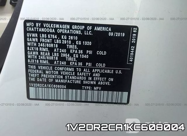 1V2DR2CA1KC608004 фото 10