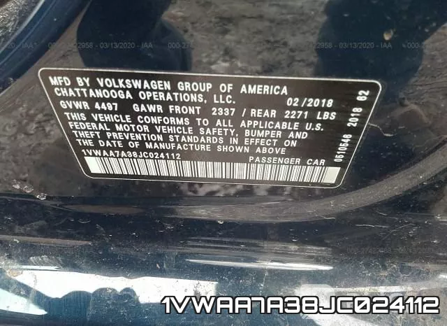1VWAA7A38JC024112 фото 10