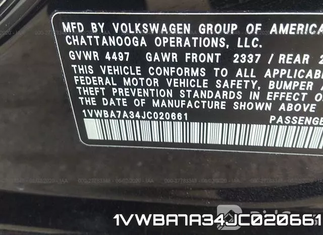 1VWBA7A34JC020661 фото 10