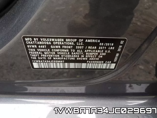 1VWBA7A34JC029697 фото 2
