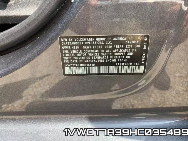 1VWDT7A39HC035489 фото 2