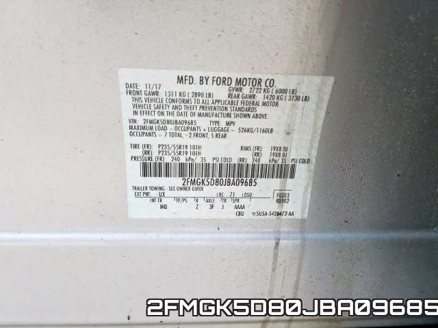 2FMGK5D80JBA09685 фото 2