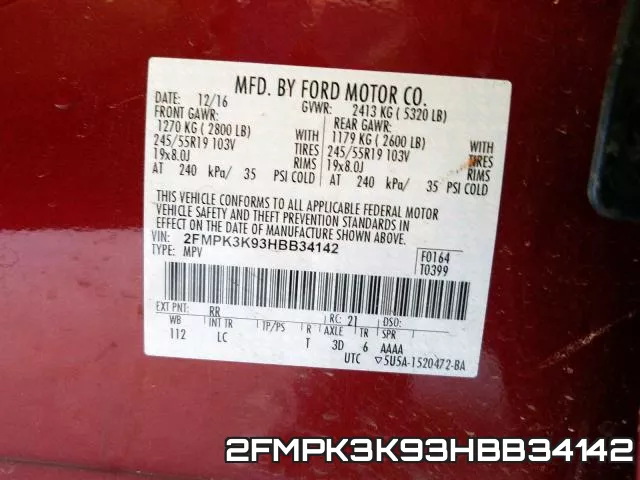 2FMPK3K93HBB34142 фото 2