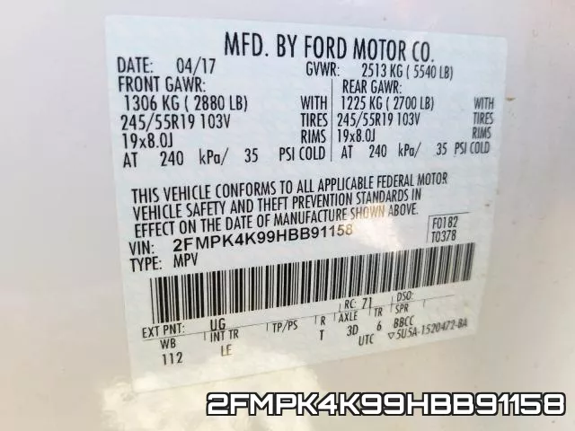 2FMPK4K99HBB91158 фото 2
