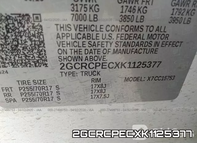 2GCRCPECXK1125377 фото 10