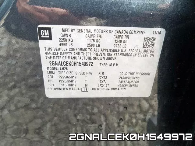 2GNALCEK0H1549972 фото 2