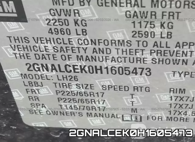 2GNALCEK0H1605473 фото 10