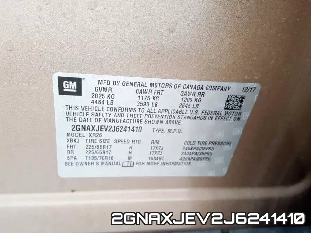 2GNAXJEV2J6241410 фото 2