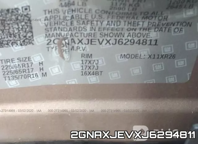 2GNAXJEVXJ6294811 фото 10