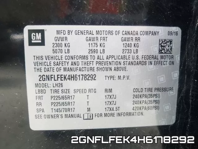 2GNFLFEK4H6178292 фото 2