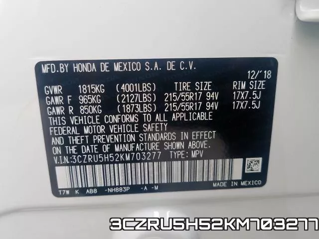 3CZRU5H52KM703277 фото 2