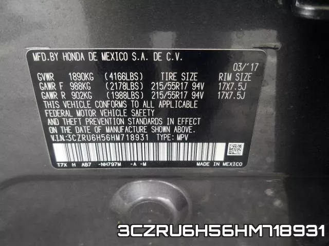 3CZRU6H56HM718931 фото 2
