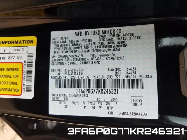 3FA6P0G77KR246321 фото 2
