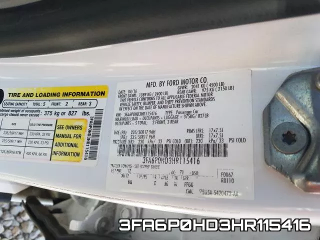 3FA6P0HD3HR115416 фото 2