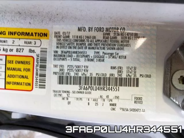 3FA6P0LU4HR344551 фото 2