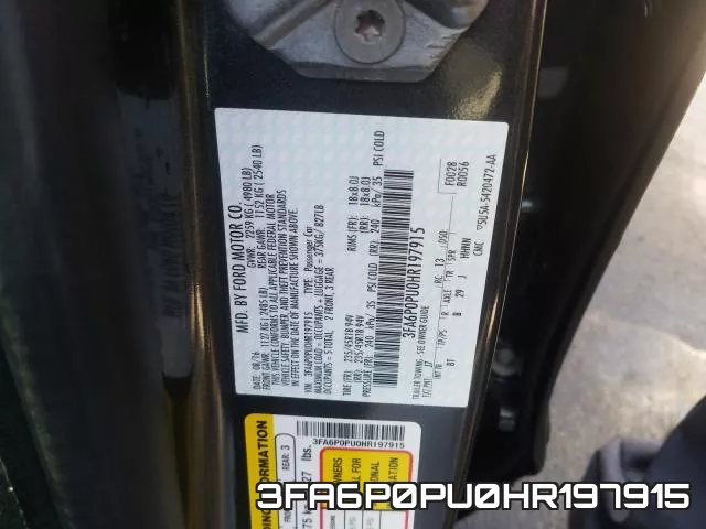3FA6P0PU0HR197915 фото 2