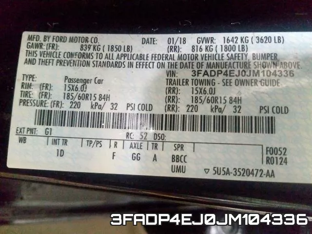 3FADP4EJ0JM104336 фото 2