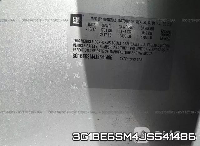 3G1BE6SM4JS541486 фото 10