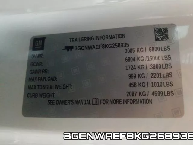 3GCNWAEF8KG258935 фото 2