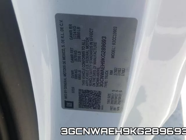 3GCNWAEH9KG289693 фото 2