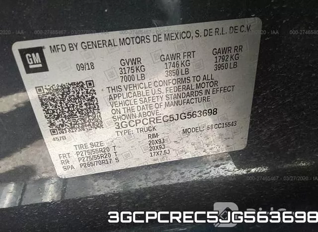 3GCPCREC5JG563698 фото 10