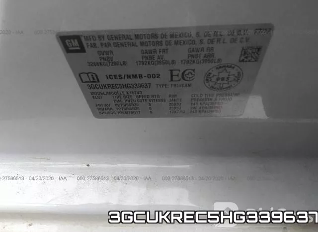 3GCUKREC5HG339637 фото 10