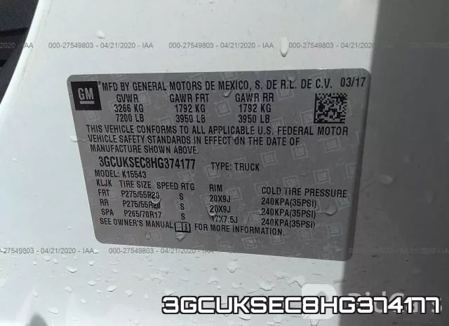 3GCUKSEC8HG374177 фото 10