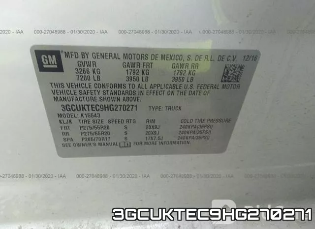3GCUKTEC9HG270271 фото 10